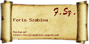 Foris Szabina névjegykártya